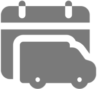 Calendar and truck delivery icon.